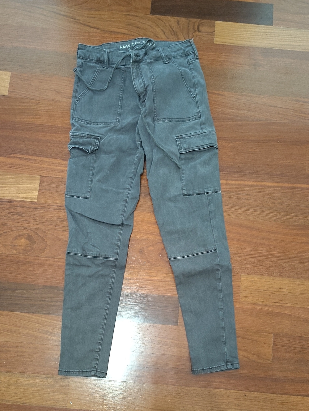 American Eagle Outfitters Dark Gray Skinny Cargo Jeans Sz 10